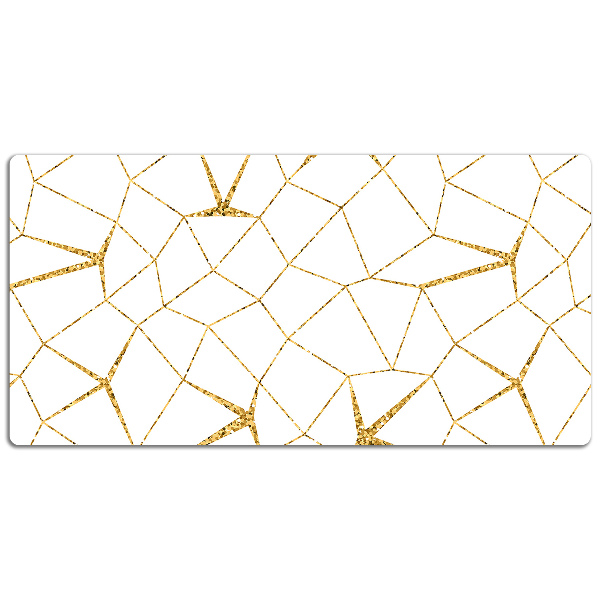 Large desk mat table protector gold mosaic