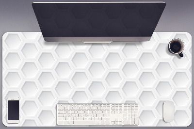 Full desk protector Three-dimensional hexagons