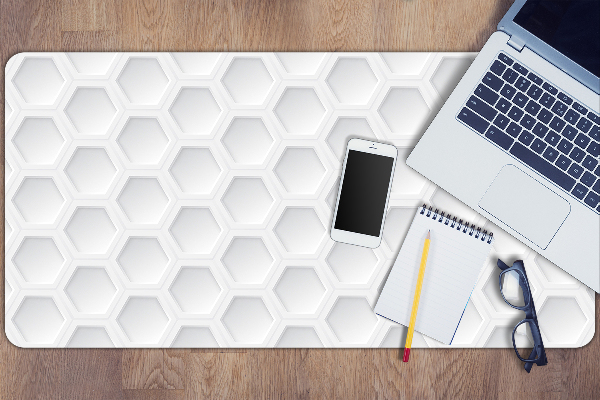 Full desk protector Three-dimensional hexagons