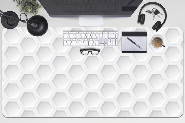Full desk protector Three-dimensional hexagons
