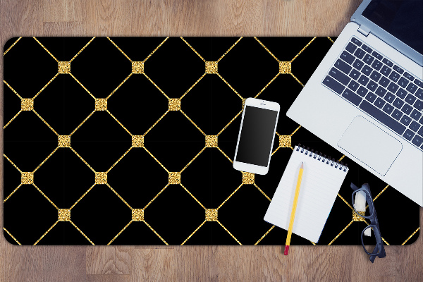 Large desk mat for children Gold diamonds