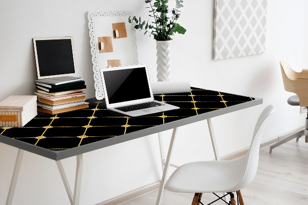 Large desk mat for children Gold diamonds