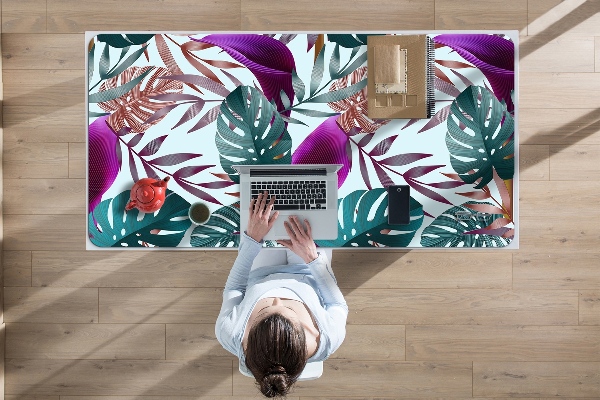 Full desk pad tropical leaves