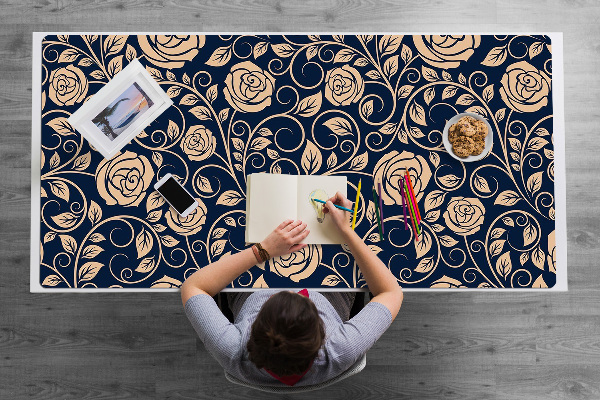 Desk mat Vintage golden roses