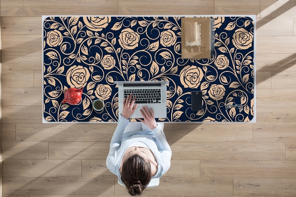 Desk mat Vintage golden roses