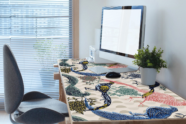 Desk mat painted quail