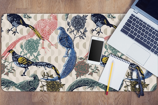 Desk mat painted quail