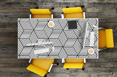 Desk mat geometric cubes