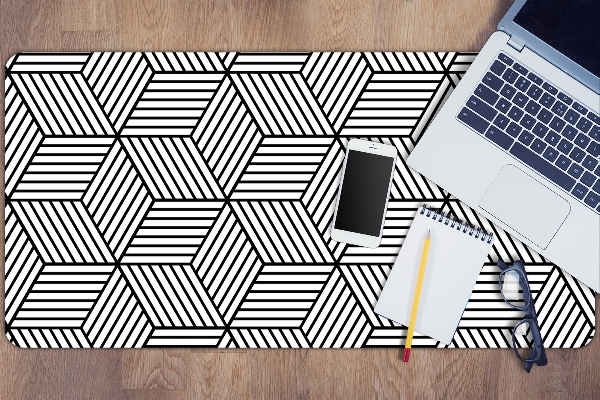 Desk mat geometric cubes