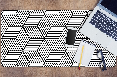 Desk mat geometric cubes