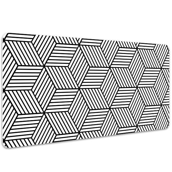 Desk mat geometric cubes