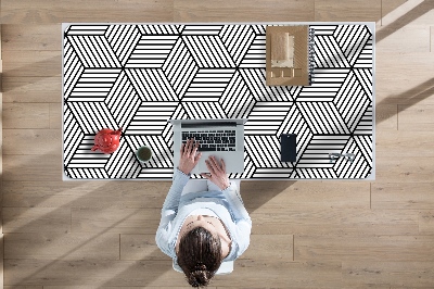 Desk mat geometric cubes