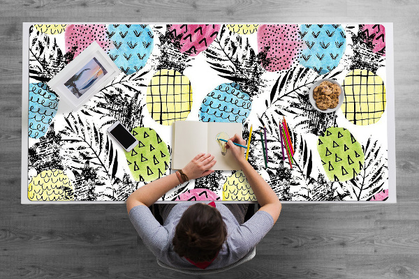 Full desk protector colored pineapples