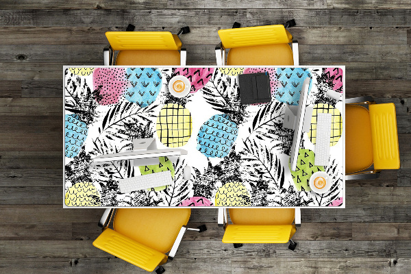 Full desk protector colored pineapples
