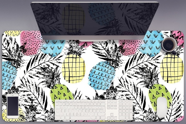 Full desk protector colored pineapples
