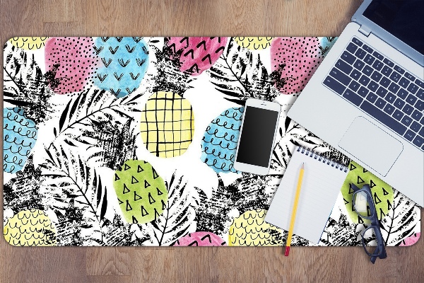 Full desk protector colored pineapples