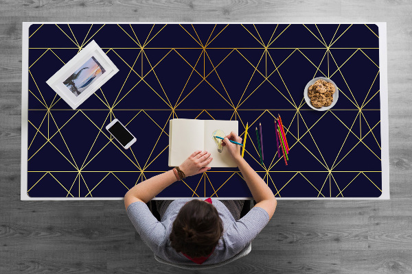 Large desk mat table protector triangles pattern