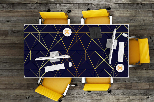 Large desk mat table protector triangles pattern