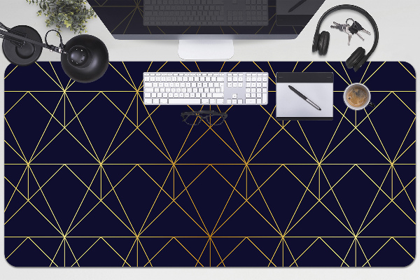 Large desk mat table protector triangles pattern