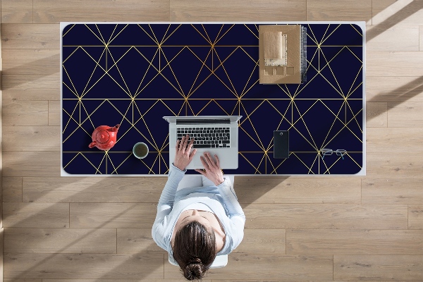 Large desk mat table protector triangles pattern