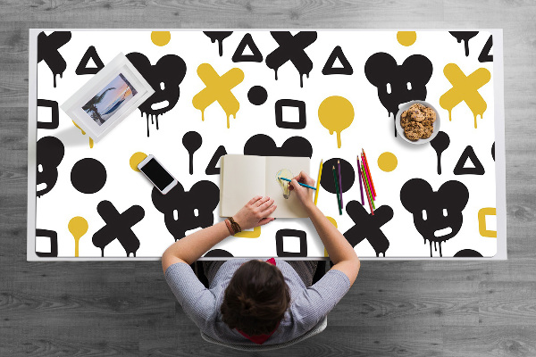 Full desk protector Graffiti black and yellow