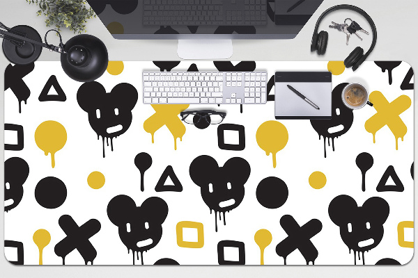 Full desk protector Graffiti black and yellow