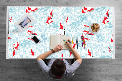 Large desk mat for children koi carp