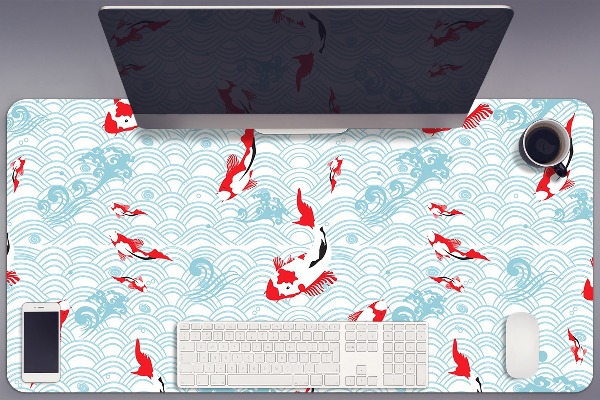 Large desk mat for children koi carp