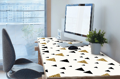 Full desk protector Gold and black triangles