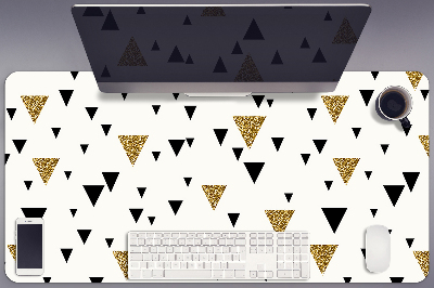 Full desk protector Gold and black triangles