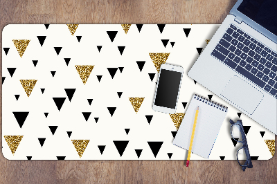 Full desk protector Gold and black triangles