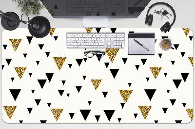 Full desk protector Gold and black triangles