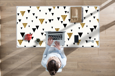 Full desk protector Gold and black triangles