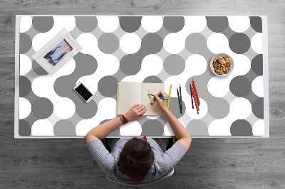 Desk mat Gray and white circles