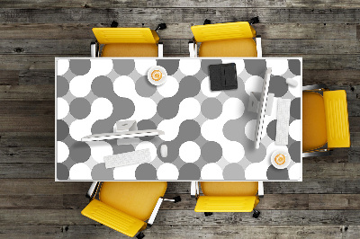 Desk mat Gray and white circles