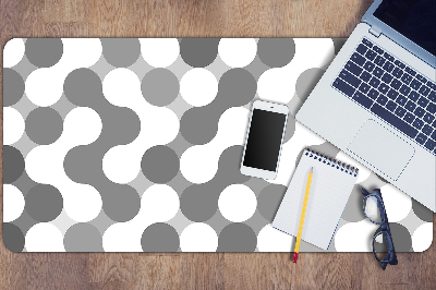 Desk mat Gray and white circles