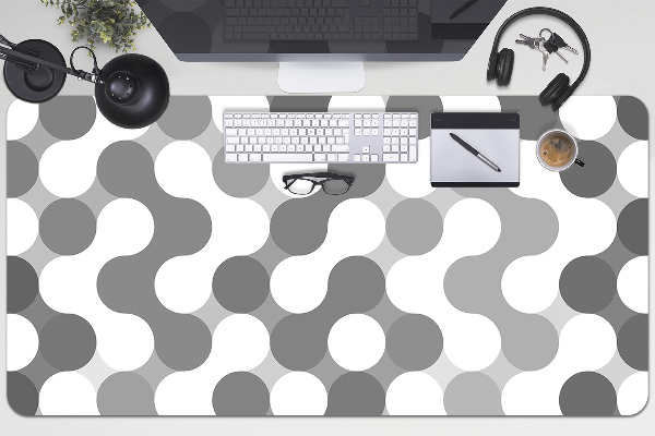Desk mat Gray and white circles