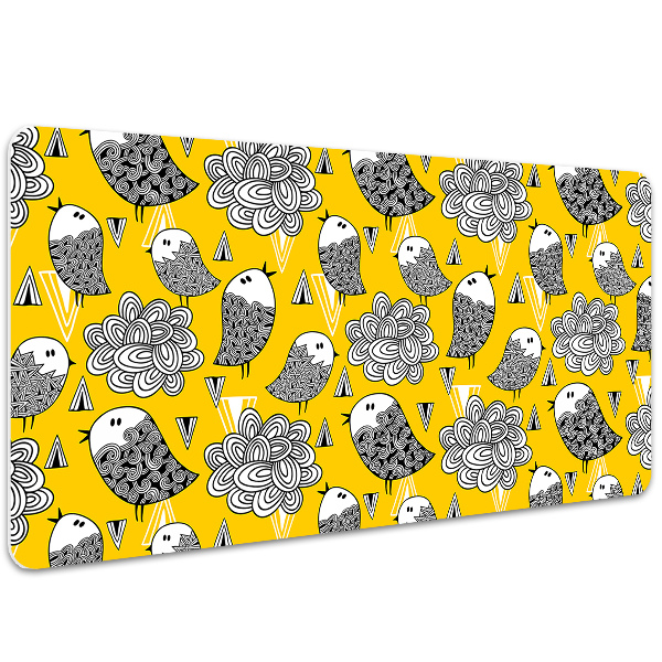 Large desk pad PVC protector doodle birds