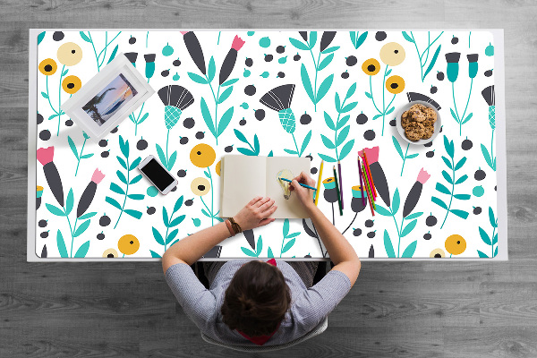 Full desk pad Scandinavian flowers