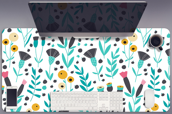 Full desk pad Scandinavian flowers