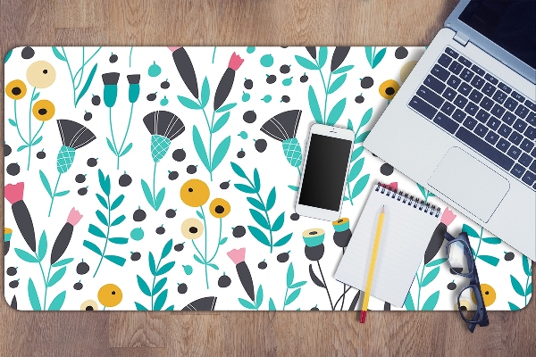 Full desk pad Scandinavian flowers