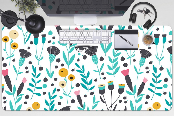 Full desk pad Scandinavian flowers