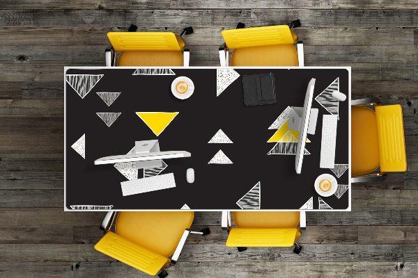 Full desk pad drawn triangles