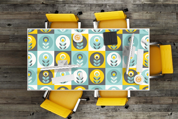 Large desk mat table protector floral pattern