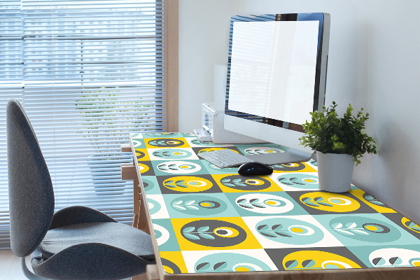 Large desk mat table protector floral pattern