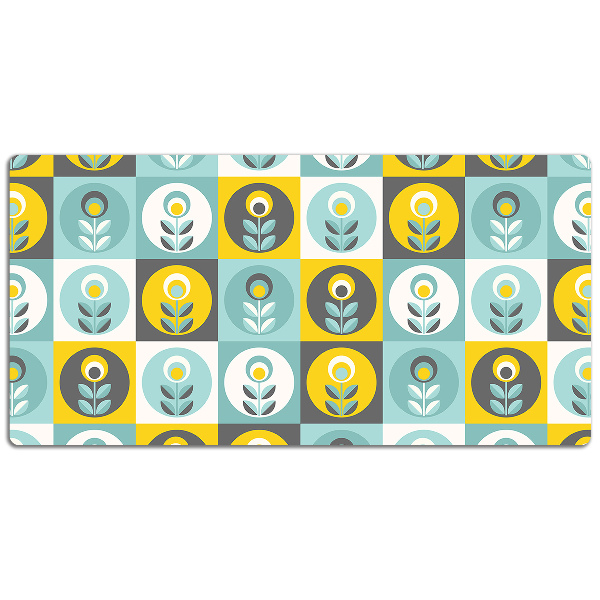 Large desk mat table protector floral pattern