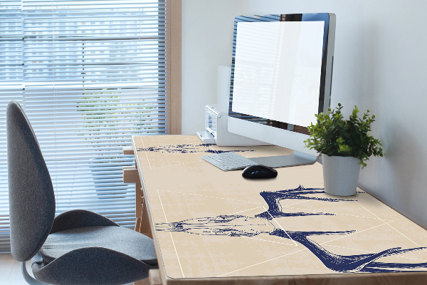 Desk pad deer skull