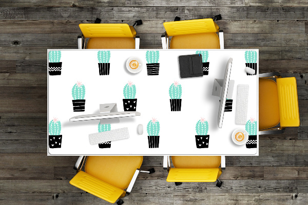 Large desk mat for children cacti