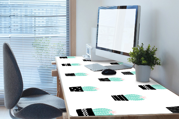 Large desk mat for children cacti