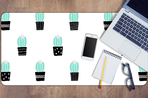 Large desk mat for children cacti